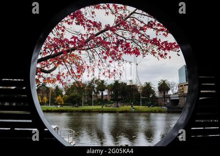 Melbourne, Australia. 28th May, 2021. Photo taken on May 28, 2021 shows a view in Melbourne, Australia. The Australian state of Victoria went into the fifth day of its lockdown on Tuesday with the number of COVID-19 cases in the latest outbreak having risen to 54. Credit: Bai Xue/Xinhua/Alamy Live News Stock Photo