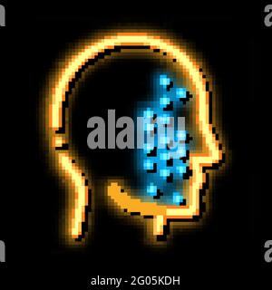 Face Part Scan neon glow icon illustration Stock Vector