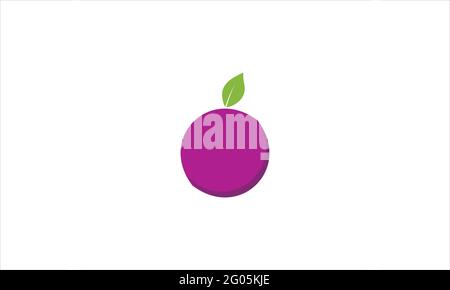 Fresh fruit healthy vegetarian icon  logo design illustration symbol Stock Vector