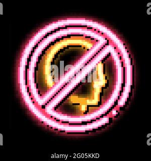 Prohibition of Personality neon glow icon illustration Stock Vector