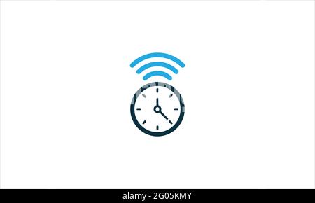 Clock Signal icon  Logo or clock alarm signal icon logo design illustration Stock Vector