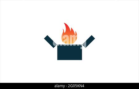 Bonfire icon Logo in flat design vector template illustration symbol Stock Vector