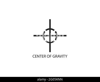 Center of gravity symbol, icon. Vector illustration. Stock Vector
