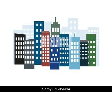 City, landscape, view flat. Vector illustration. Flat design. Stock Vector