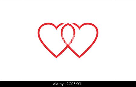 two painted Love Heart icon Logo design  vector illustration Stock Vector