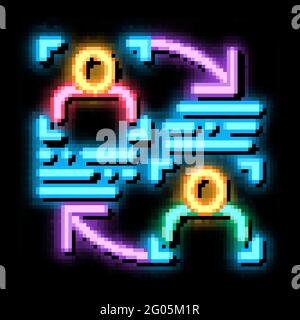 Personality Information Comparison neon glow icon illustration Stock Vector