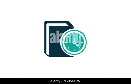 clock on document icon logo design  illustration vector Stock Vector