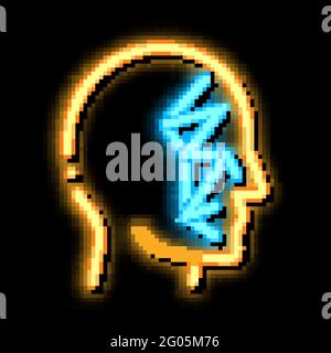 Face Scan by Points Point Projectors neon glow icon illustration Stock Vector