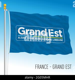 Grand Est regional flag, France, European Union, vector illustration Stock Vector