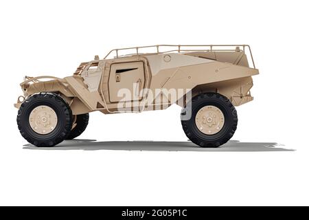 3d military land armour vehicle on white background Stock Photo