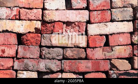 red bricks. a stack of bricks. red brick wall Stock Photo