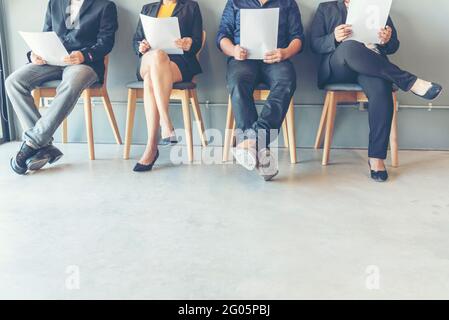Job Hiring Interview Candidate prepare Questions and Best Answers for Interviewing with Human Resource Stock Photo