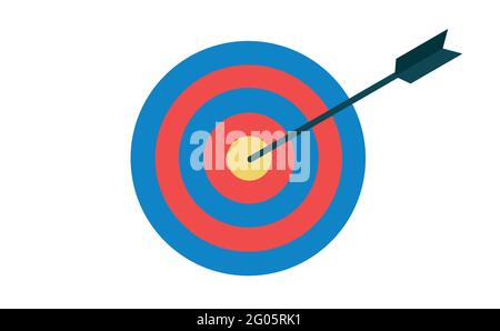 Target goal with arrow icon symbol flat vector Stock Vector