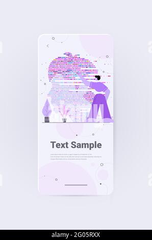 dna test infographic big genomic data with woman face genome sequence map vertical Stock Vector