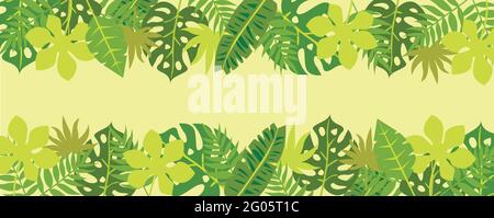 Tropical nature leaves background vector. Floral pattern, Tropical leaf. Exotic pattern with palm leaves. Stock Vector