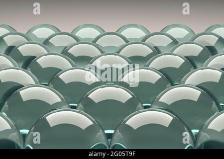 3D rendered image. Close up view of glass Balls. Abstract background. Stock Photo