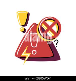 Error sign. Vector icon in bold line style Stock Vector