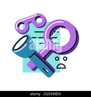 Page not found. Vector icon in bold line style Stock Vector