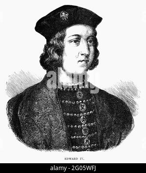 An engraved illustration portrait image of the Edward IV  king of England, UK, from a Victorian book dated 1883 that is no longer in copyright Stock Photo