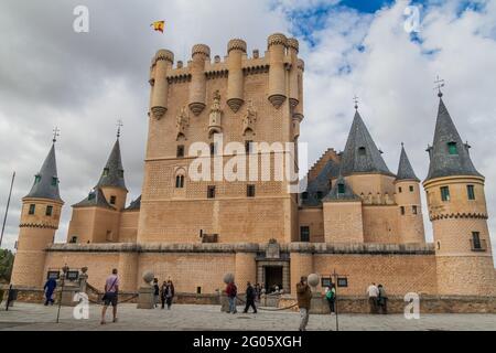 SEGOVIA, SPAIN - OCTOBER 20, 2017: View of the Alcazar fortress in Segovia, Spain Stock Photo