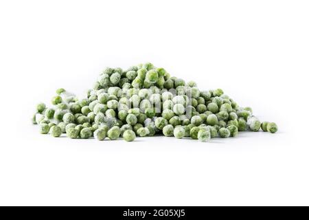Frozen green peas isolated on white background Stock Photo