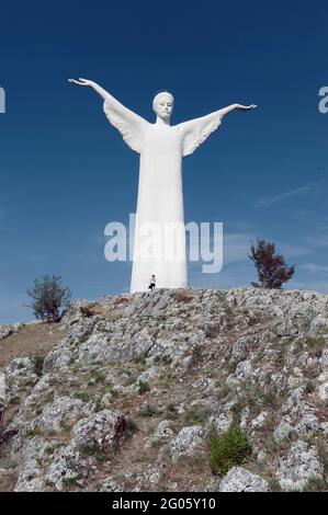 Statua del Cristo Redentore, Christ the Redeemer statue, Mount San Biagio, Maratea, Basilicata, Italy, Europe Stock Photo