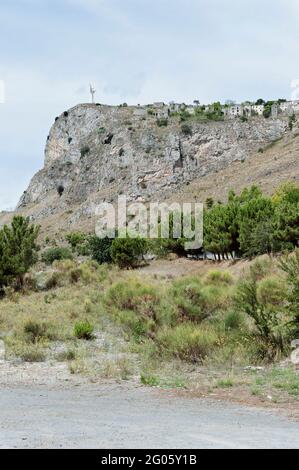 Statua del Cristo Redentore, Christ the Redeemer statue, Mount San Biagio, Maratea, Basilicata, Italy, Europe Stock Photo