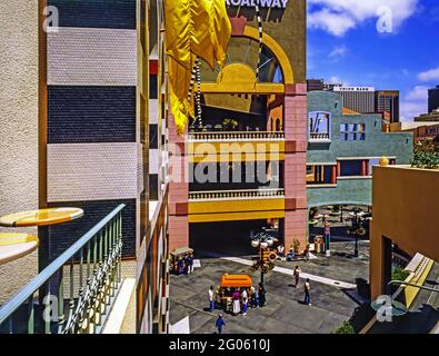 View of the Horton Plaza shopping mall in San Diego, California Stock Photo