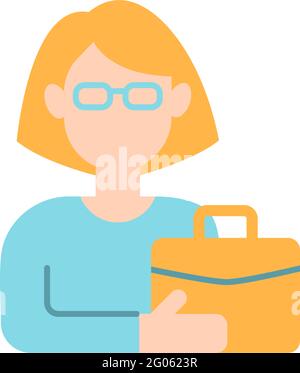 Female adult vector flat color icon Stock Vector