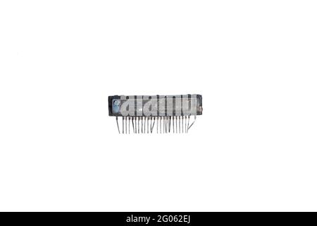 Old vacuum indicator lamp on white background Stock Photo