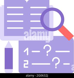 College homework vector flat color icon Stock Vector