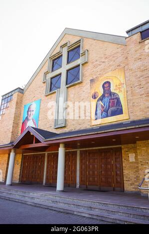 POZNAN, POLAND - Apr 11, 2016: POZNANExterior of a church on the Polan area Stock Photo