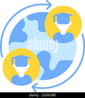 Exchange program vector flat color icon Stock Vector