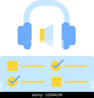 Audio course vector flat color icon Stock Vector