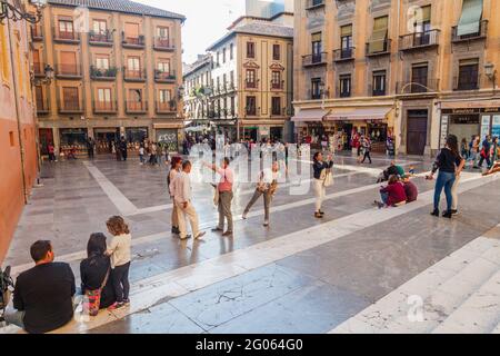 GRANADA, SPAIN - NOVEMBER 2, 2017: View of Plaza de las Pasiegas square in Granada. Stock Photo