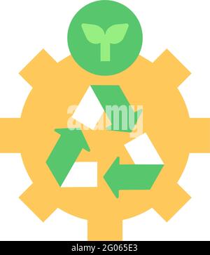 Recycling process vector flat color icon Stock Vector