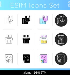 Household textile products icons set Stock Vector