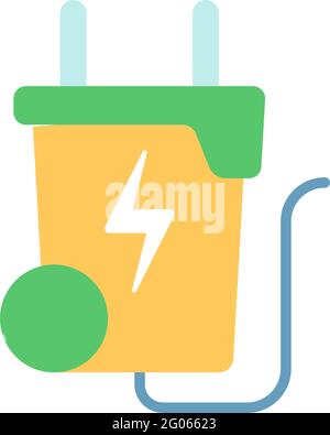Waste-to-energy vector flat color icon Stock Vector