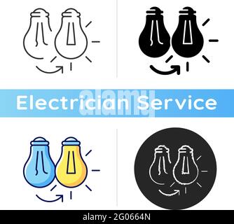 Changing lightbulb icon Stock Vector