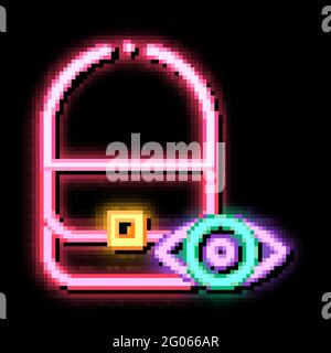 Bag Control Inspection neon glow icon illustration Stock Vector