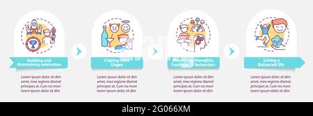 Addiction recovery steps vector infographic template Stock Vector
