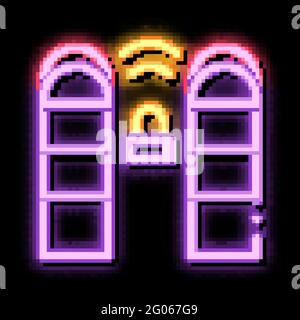 Alarm Signal Control neon glow icon illustration Stock Vector