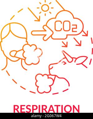 Respiration concept icon Stock Vector