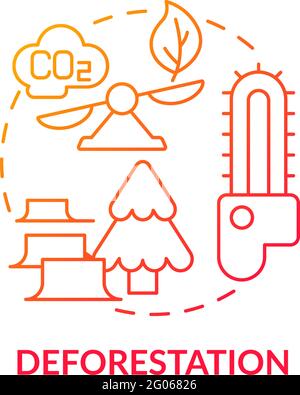 Deforestation concept icon Stock Vector