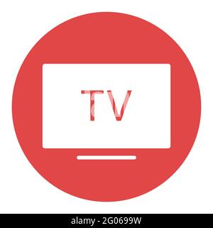 Smart TV flat vector white glyph icon. Graph symbol for household electric web site and apps design, logo, app, UI Stock Vector
