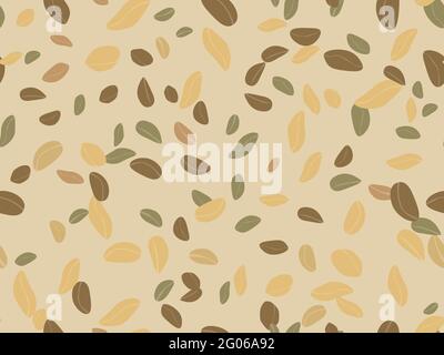 Peanut seamless pattern. Roasted peanuts. Background design for printing on wrappers, packaging, fabrics and wallpapers. Vector illustration Stock Vector