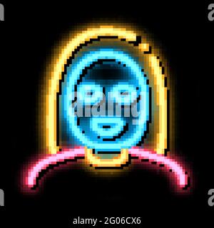 Woman Healthcare Mask neon glow icon illustration Stock Vector