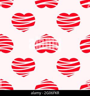 Hearts seamless pattern, delicate wedding invitation design. Repeating pattern, heart red love romance, Valentine's Day. Vector illustration Stock Vector