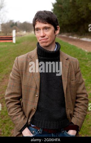 Rory Stewart visiting the Greystoke Stables, during his 2010 general election campaign.  Greystoke Stables, Greystoke, Cumbria, UK.  16 Apr 2010 Stock Photo