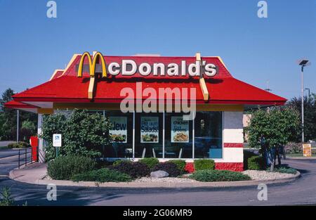 2000s America -   McDonald's, Spring Valley, Illinois 2003 Stock Photo